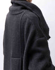【RUNDHOLZ】 OVER SIZED BIG LAPEL LONG COAT_BLACK MEL