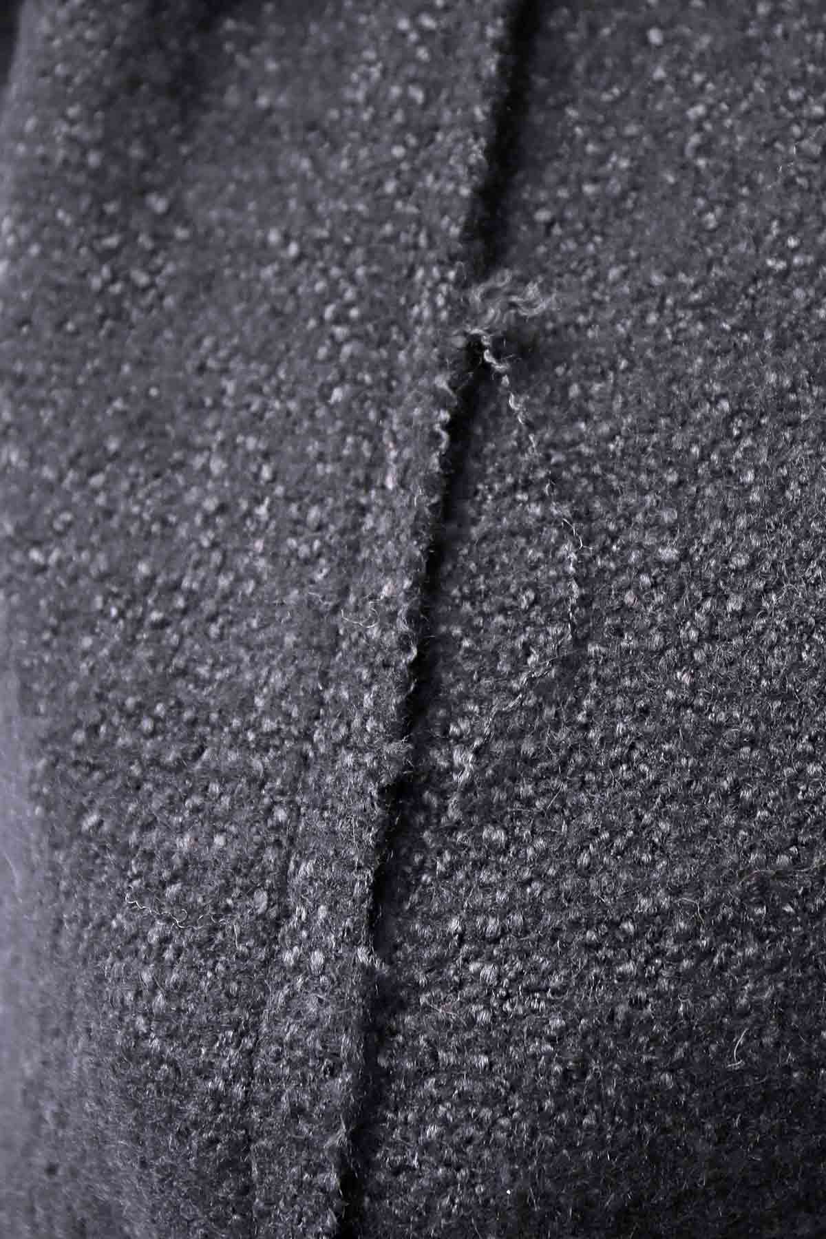 【RUNDHOLZ】 OVER SIZED BIG LAPEL LONG COAT_BLACK MEL