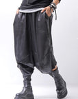 【Primordial is Primitive】 UNISEX ASYMMETRY STRETCH ECO LEATHER PANTS 722HA_BLACK