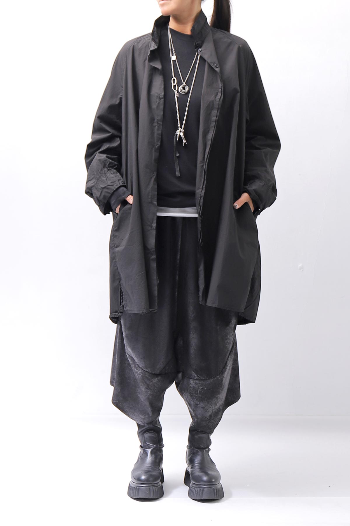 【RUNDHOLZ】 UNISEX OVERSIZE BACK TUCK SHIRT_BLACK