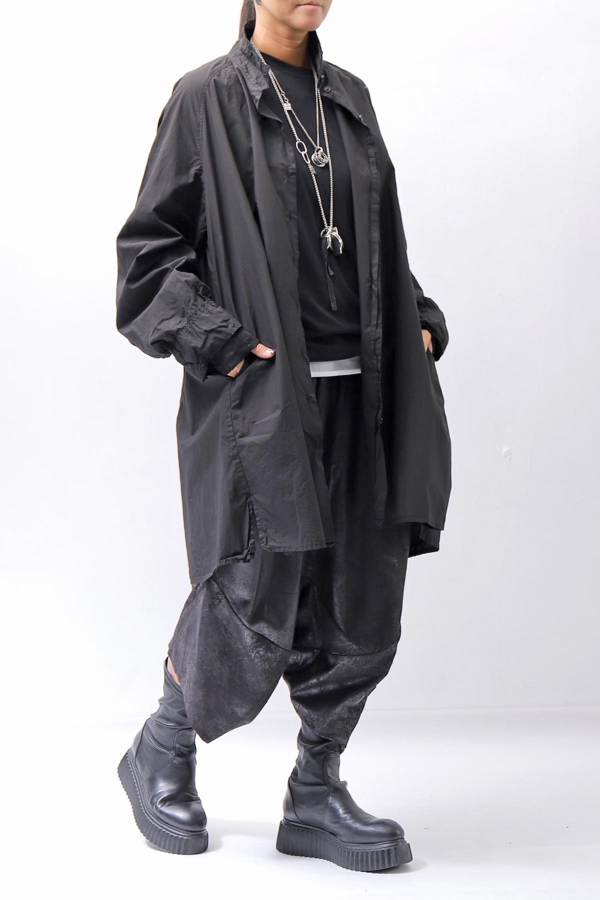 【RUNDHOLZ】 UNISEX OVERSIZE BACK TUCK SHIRT_BLACK