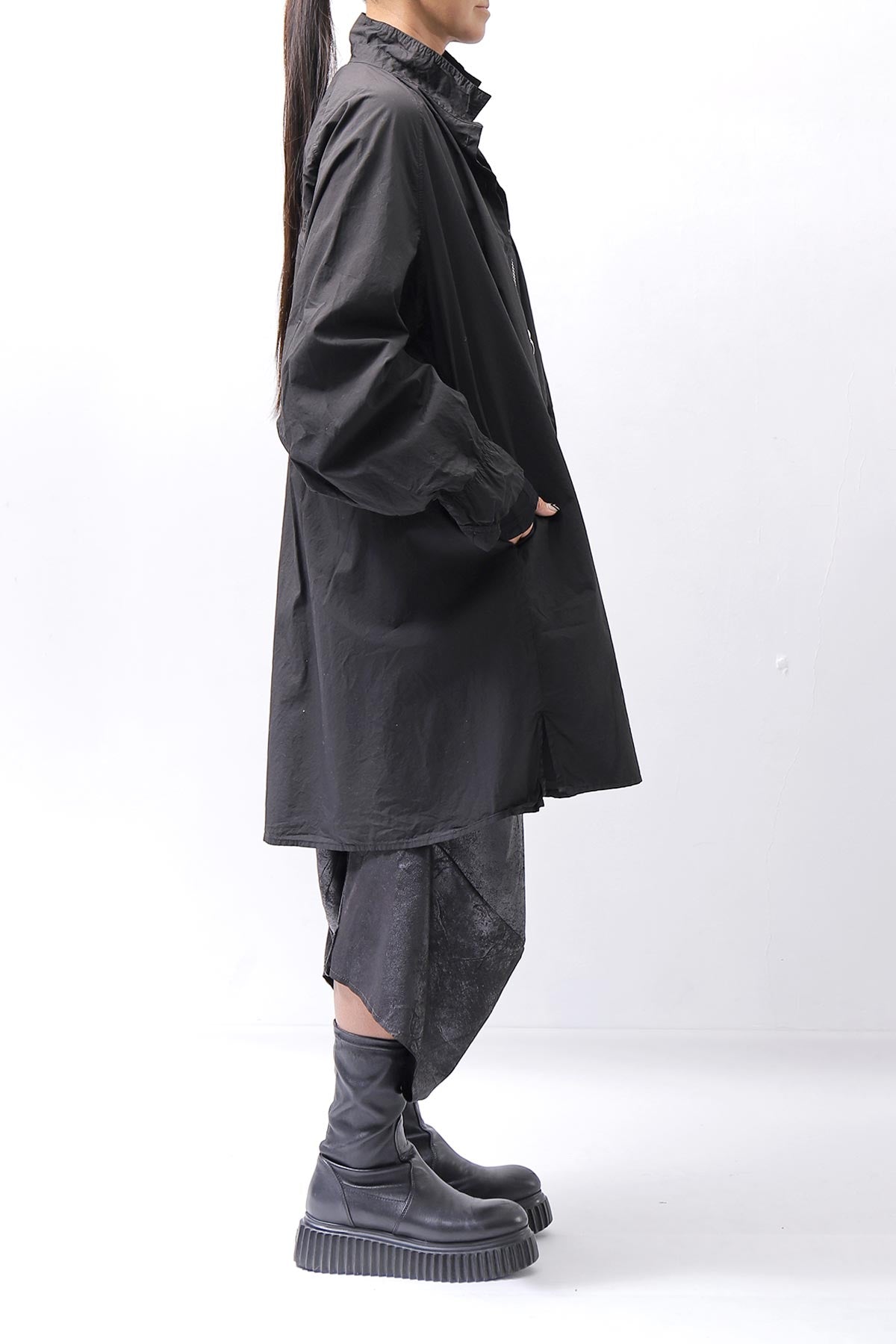 【RUNDHOLZ】 UNISEX OVERSIZE BACK TUCK SHIRT_BLACK