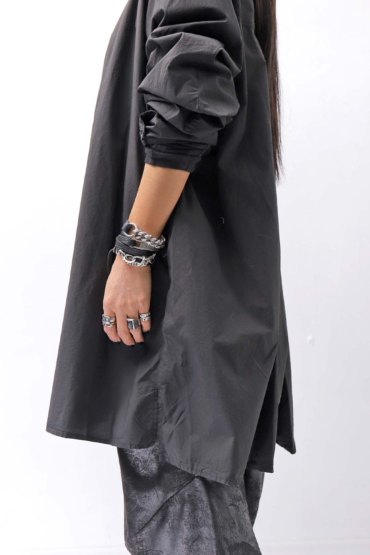 【RUNDHOLZ】 UNISEX OVERSIZE BACK TUCK SHIRT_BLACK