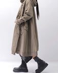 【RUNDHOLZ】 UNISEX ZIPED POCKETS＆HOOD LONG COAT 260 1208_DUNE