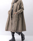 【RUNDHOLZ】 UNISEX ZIPED POCKETS＆HOOD LONG COAT 260 1208_DUNE