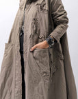 【RUNDHOLZ】 UNISEX ZIPED POCKETS＆HOOD LONG COAT 260 1208_DUNE