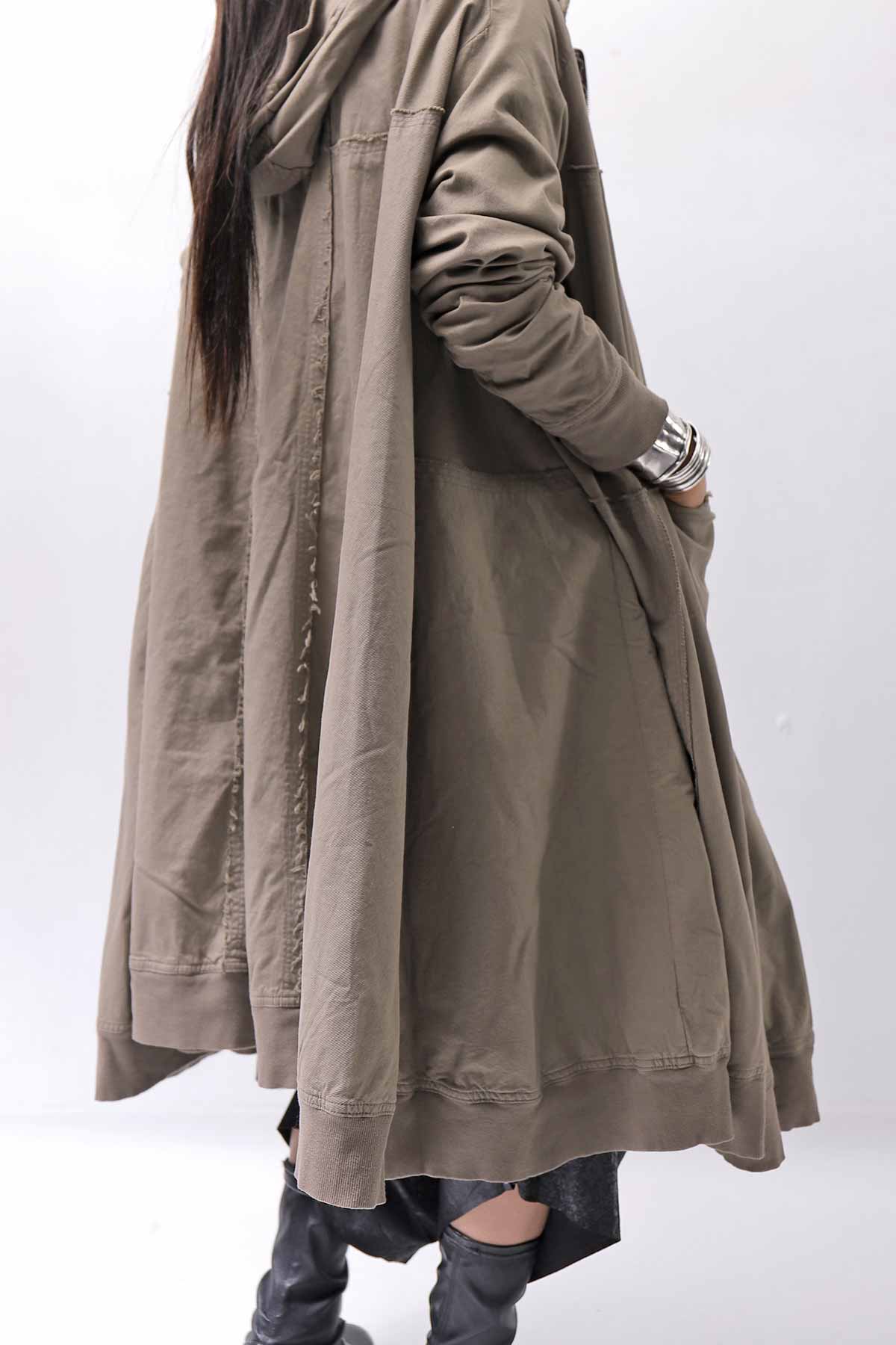 【RUNDHOLZ】 UNISEX ZIPED POCKETS＆HOOD LONG COAT 260 1208_DUNE