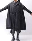 【RUNDHOLZ】 UNISEX ZIPED POCKETS＆HOOD LONG COAT 260 1208_BLACK
