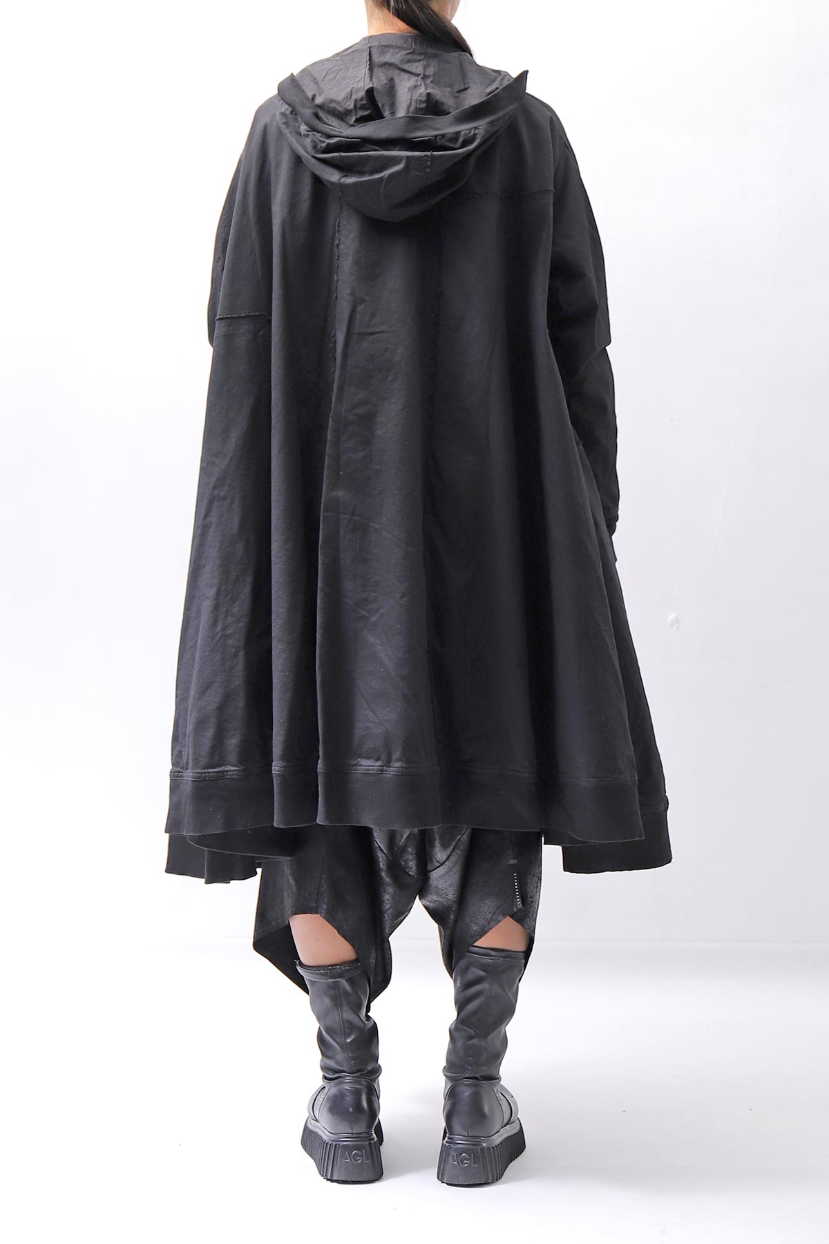 【RUNDHOLZ】 UNISEX ZIPED POCKETS＆HOOD LONG COAT 260 1208_BLACK