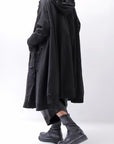 【RUNDHOLZ】 UNISEX ZIPED POCKETS＆HOOD LONG COAT 260 1208_BLACK