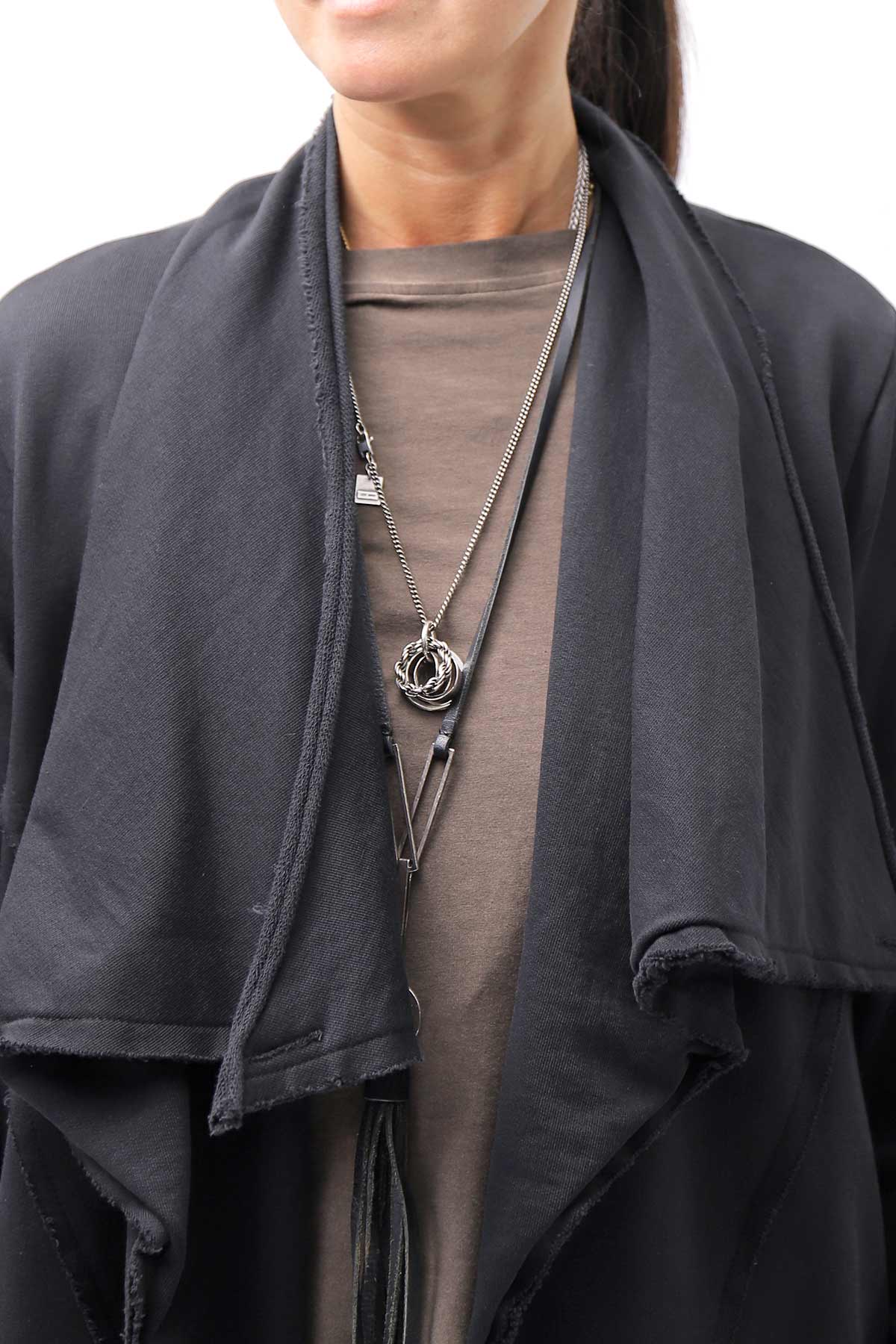 【sanctamuerte】 UNISEX ASYMMETRY SWEAT CARDIGAN_BLACK