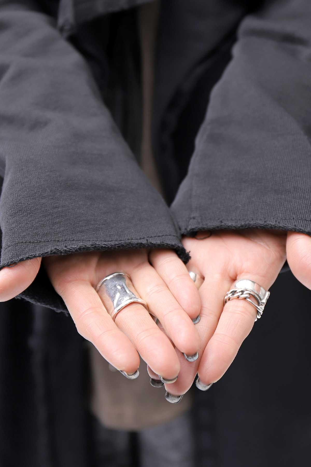 【sanctamuerte】 UNISEX ASYMMETRY SWEAT CARDIGAN_BLACK