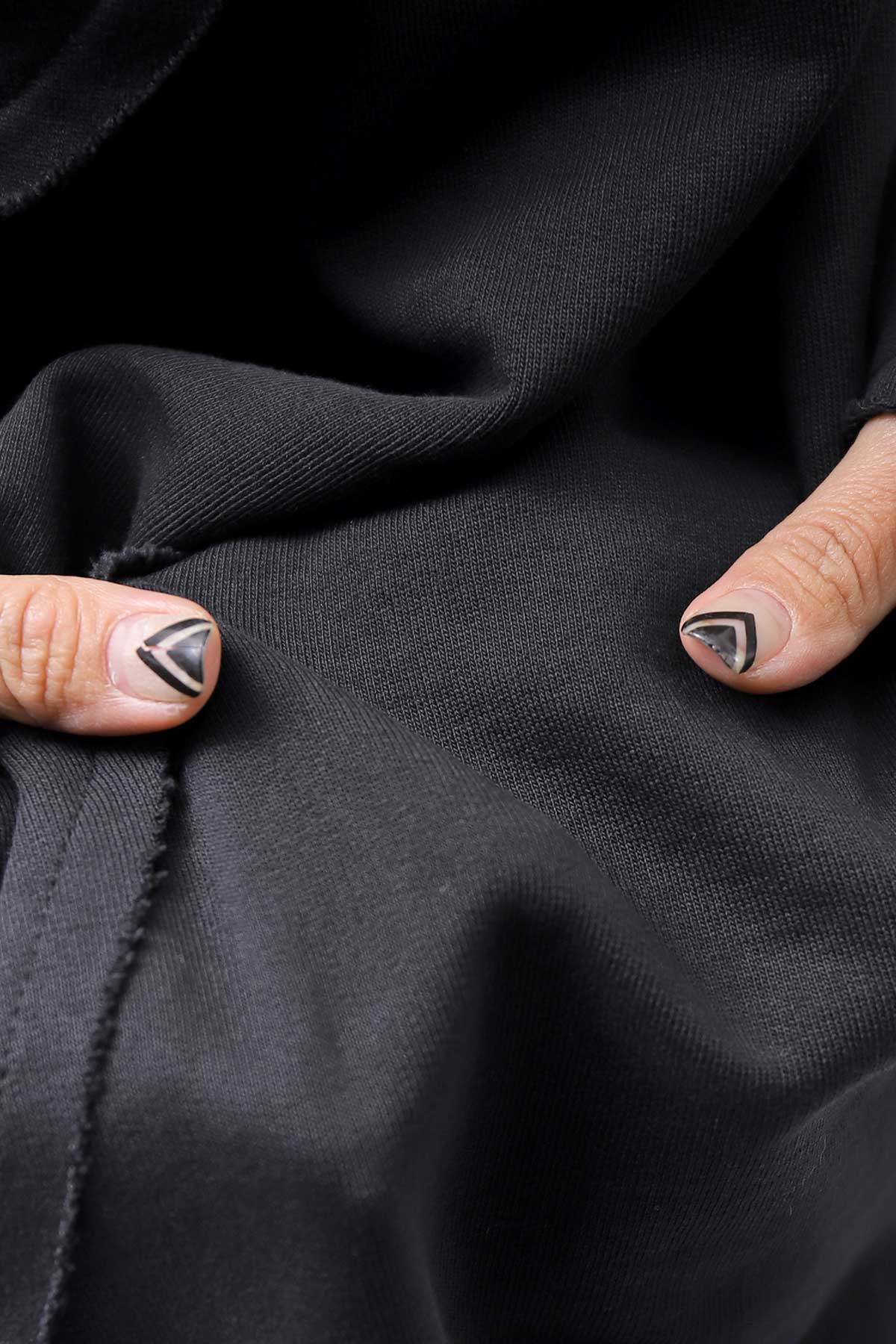 【sanctamuerte】 UNISEX ASYMMETRY SWEAT CARDIGAN_BLACK