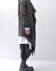 【sanctamuerte】 UNISEX ASYMMETRY SWEAT CARDIGAN_ASH GREY