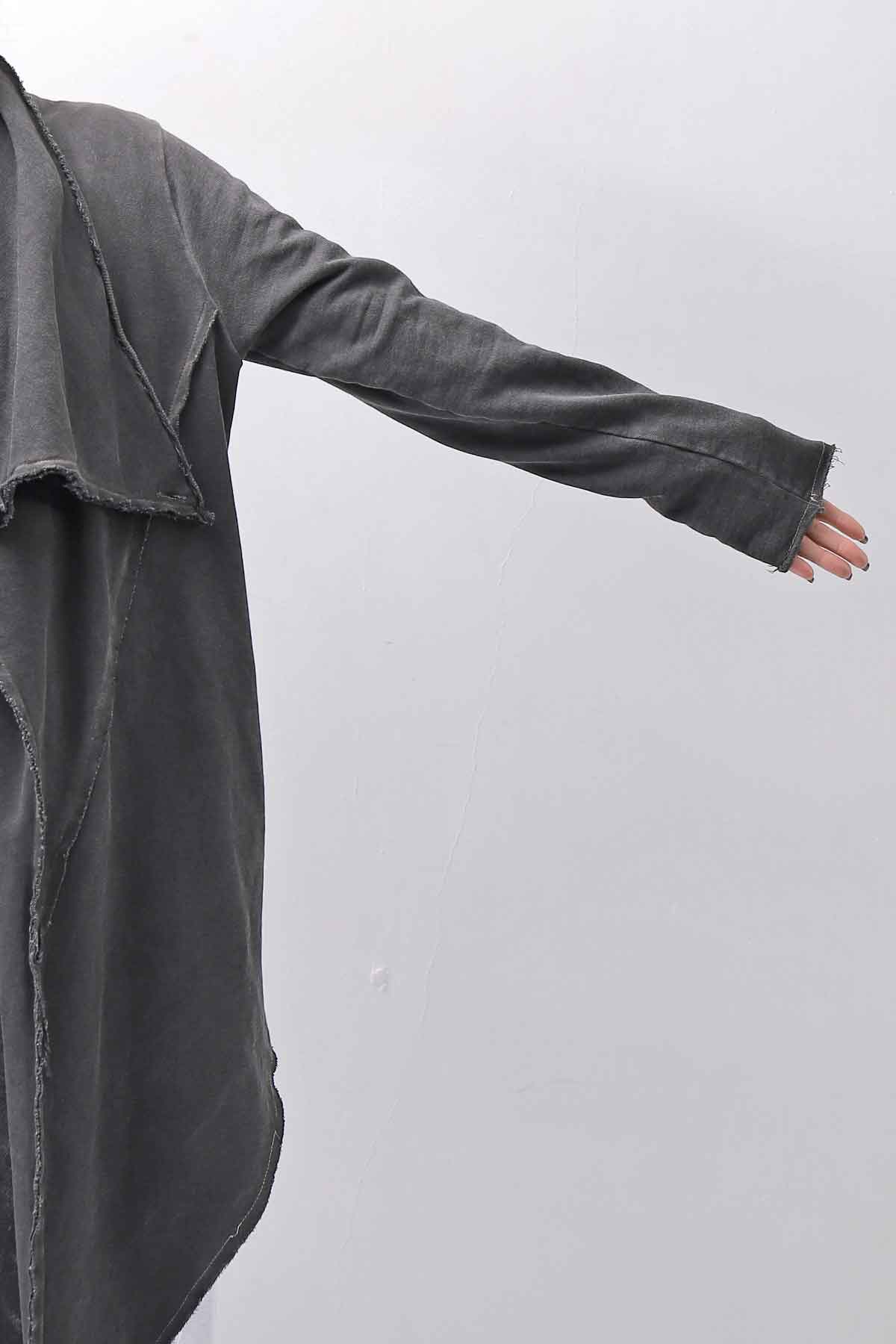 【sanctamuerte】 UNISEX ASYMMETRY SWEAT CARDIGAN_ASH GREY