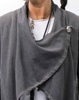 【sanctamuerte】 UNISEX ASYMMETRY SWEAT CARDIGAN_ASH GREY