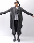 【sanctamuerte】 UNISEX ASYMMETRY SWEAT CARDIGAN_ASH GREY