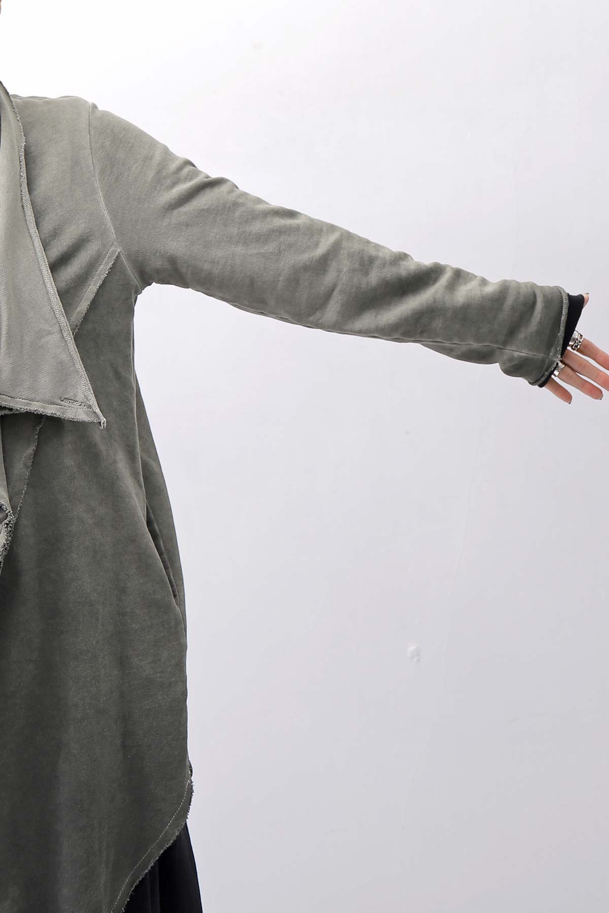 【sanctamuerte】 UNISEX ASYMMETRY SWEAT CARDIGAN_SALVIA(MILITARY)