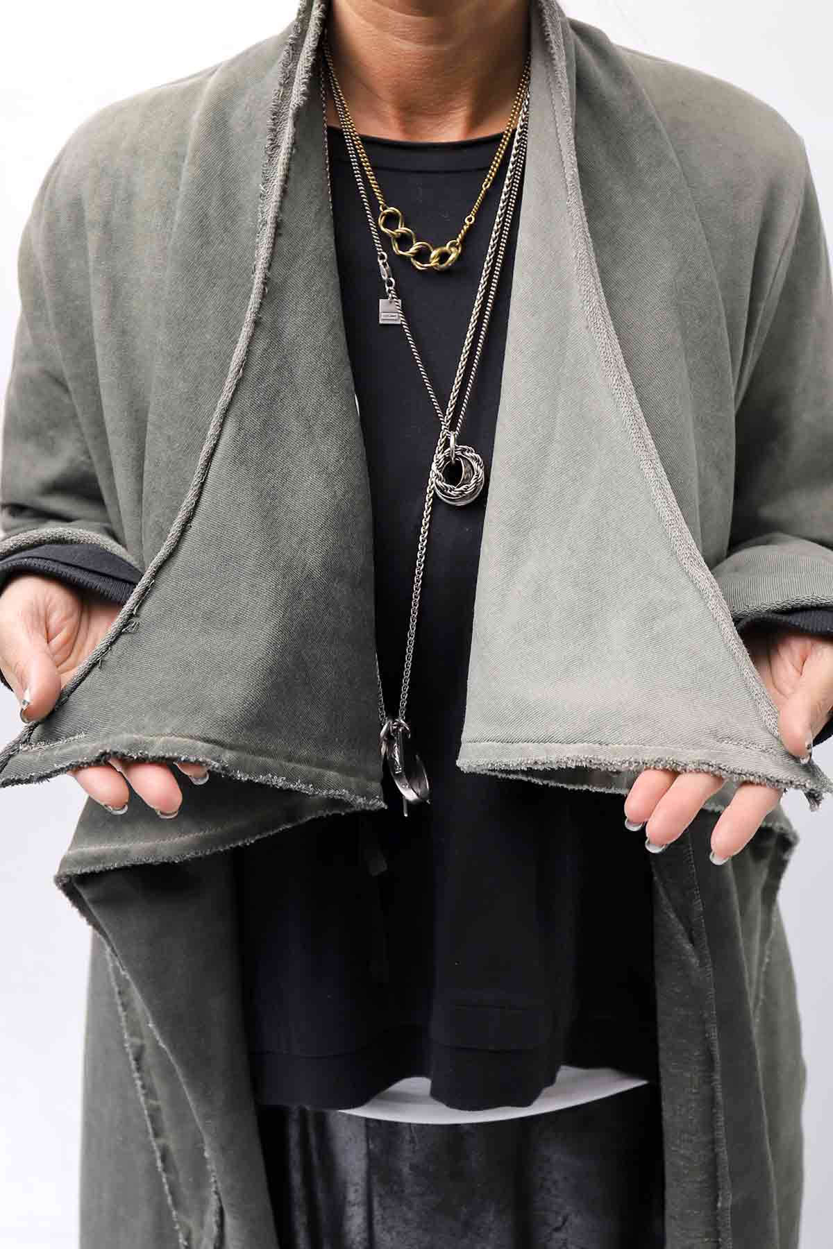 【sanctamuerte】 UNISEX ASYMMETRY SWEAT CARDIGAN_SALVIA(MILITARY)