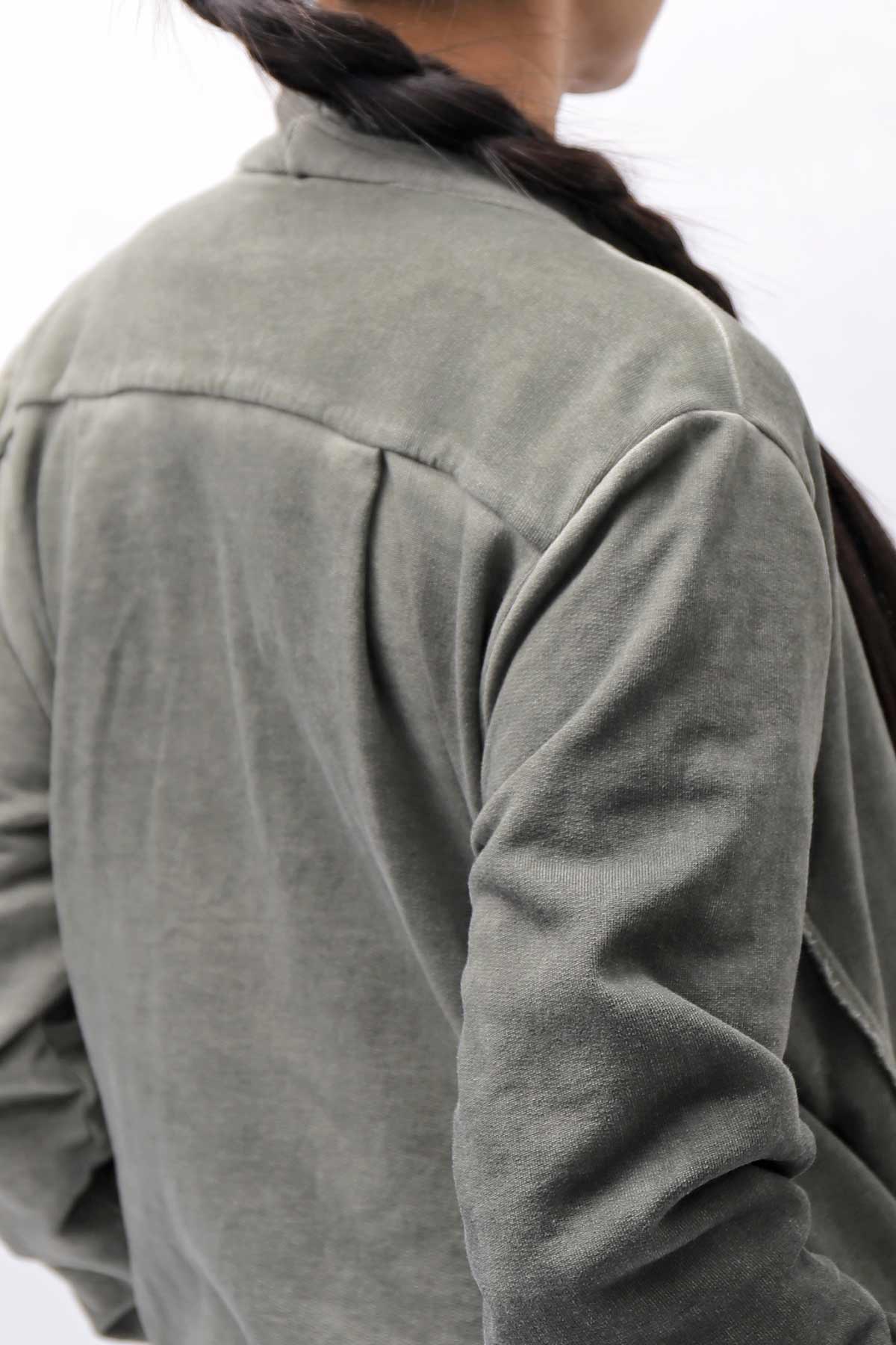 【sanctamuerte】 UNISEX ASYMMETRY SWEAT CARDIGAN_SALVIA(MILITARY)