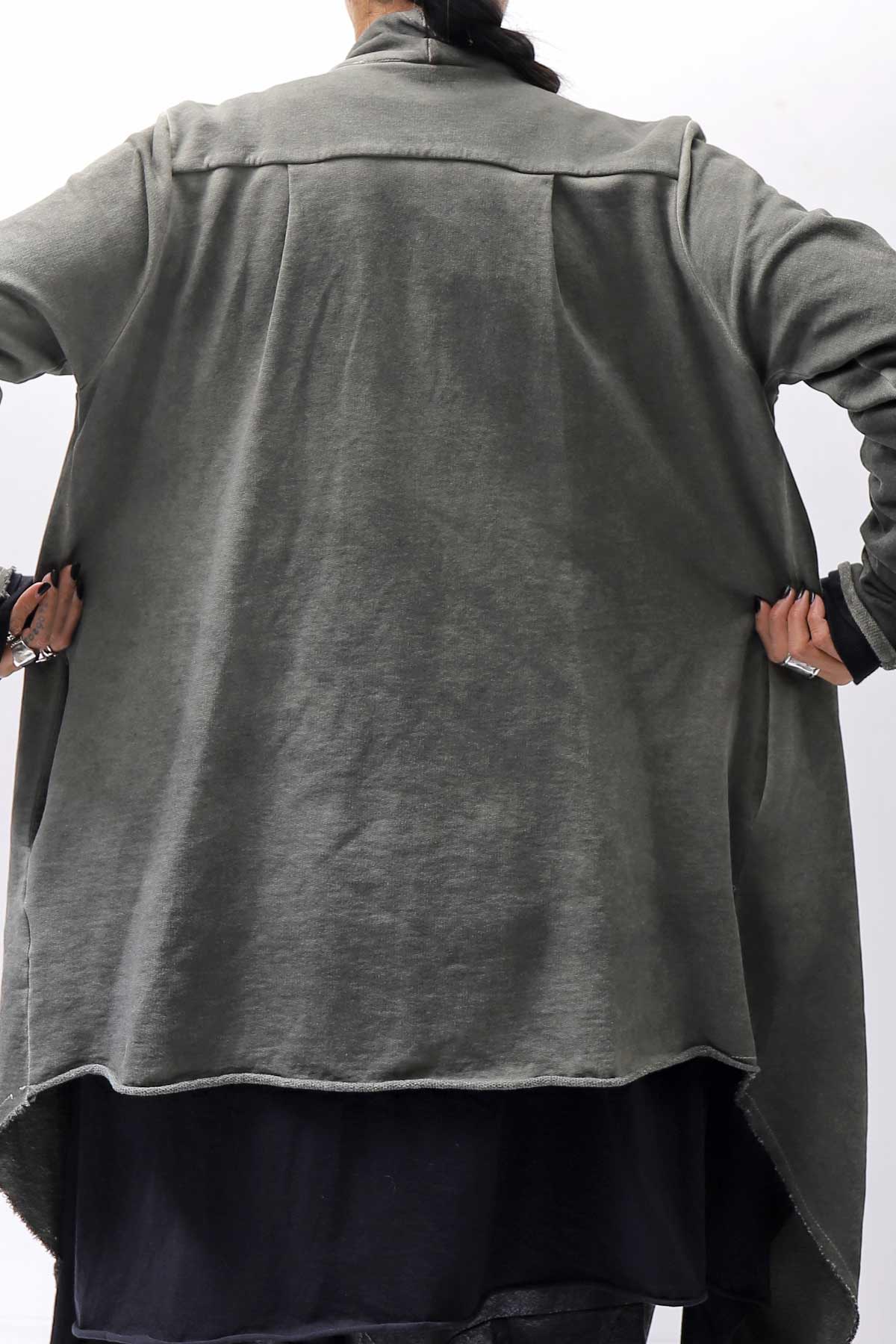 【sanctamuerte】 UNISEX ASYMMETRY SWEAT CARDIGAN_SALVIA(MILITARY)