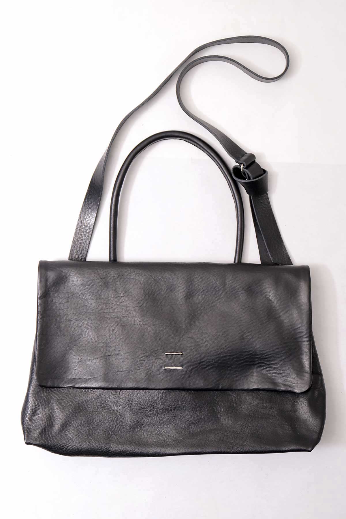 【DANIELE BASTA】 FLAP COVERED 2WAY SHOULDER BAG DBM007_BLACK