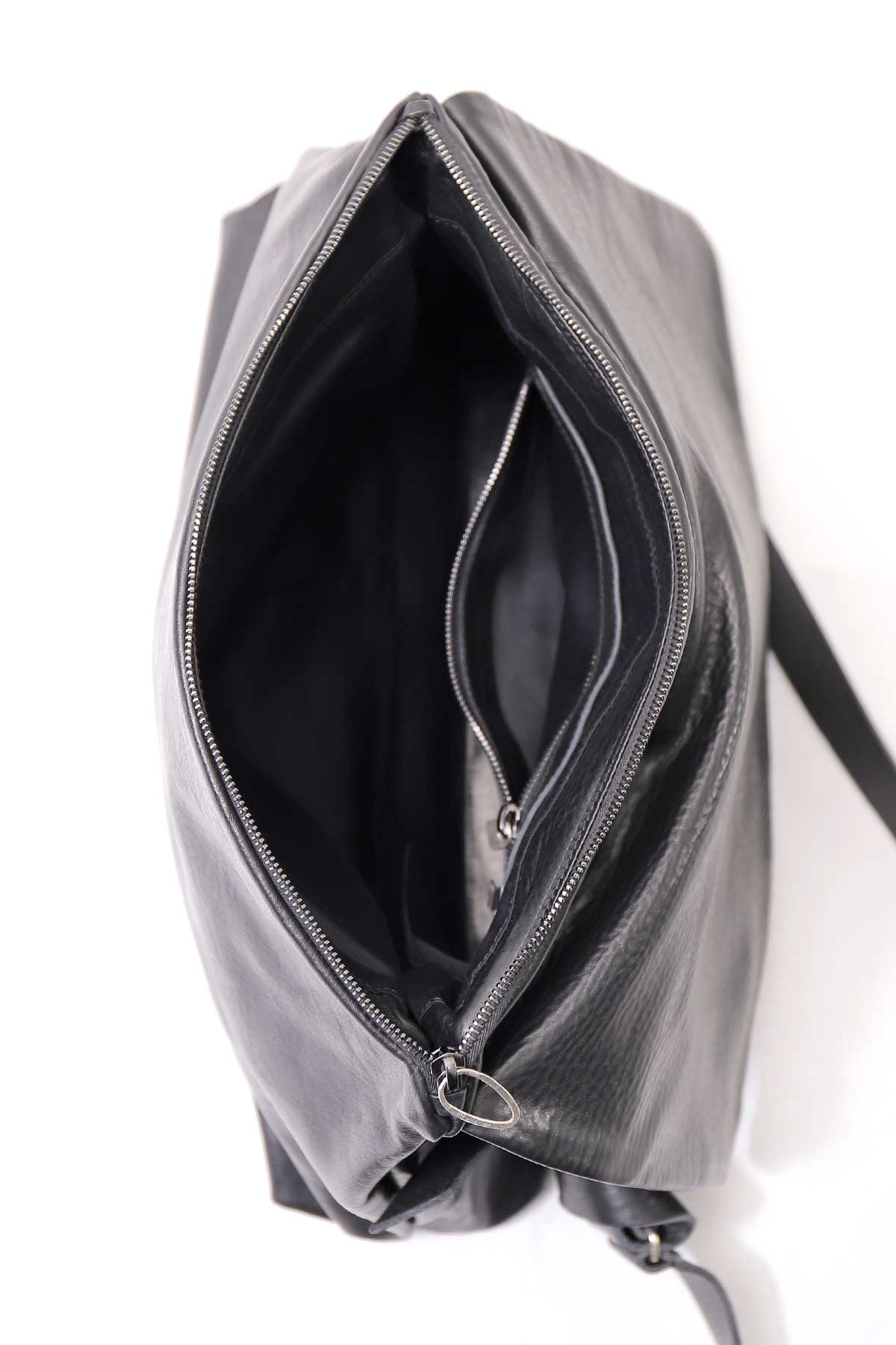 【DANIELE BASTA】 FLAP COVERED 2WAY SHOULDER BAG DBM007_BLACK
