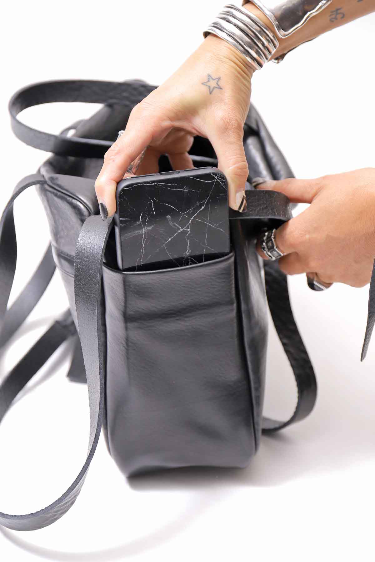 【DANIELE BASTA】2WAY SQUARE SHOULDER BAG DBM012_BLACK