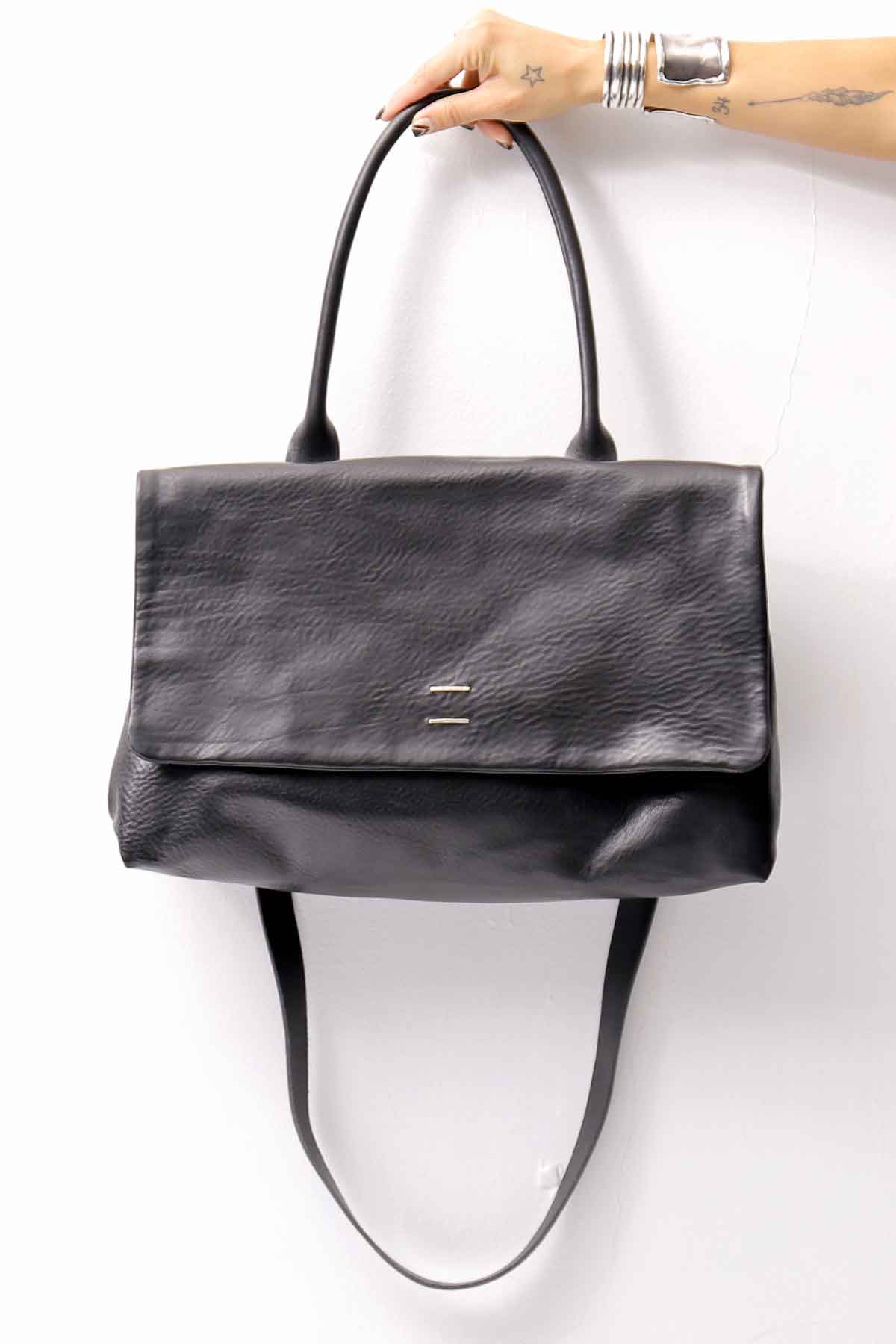 【DANIELE BASTA】 FLAP COVERED 2WAY SHOULDER BAG DBM007_BLACK
