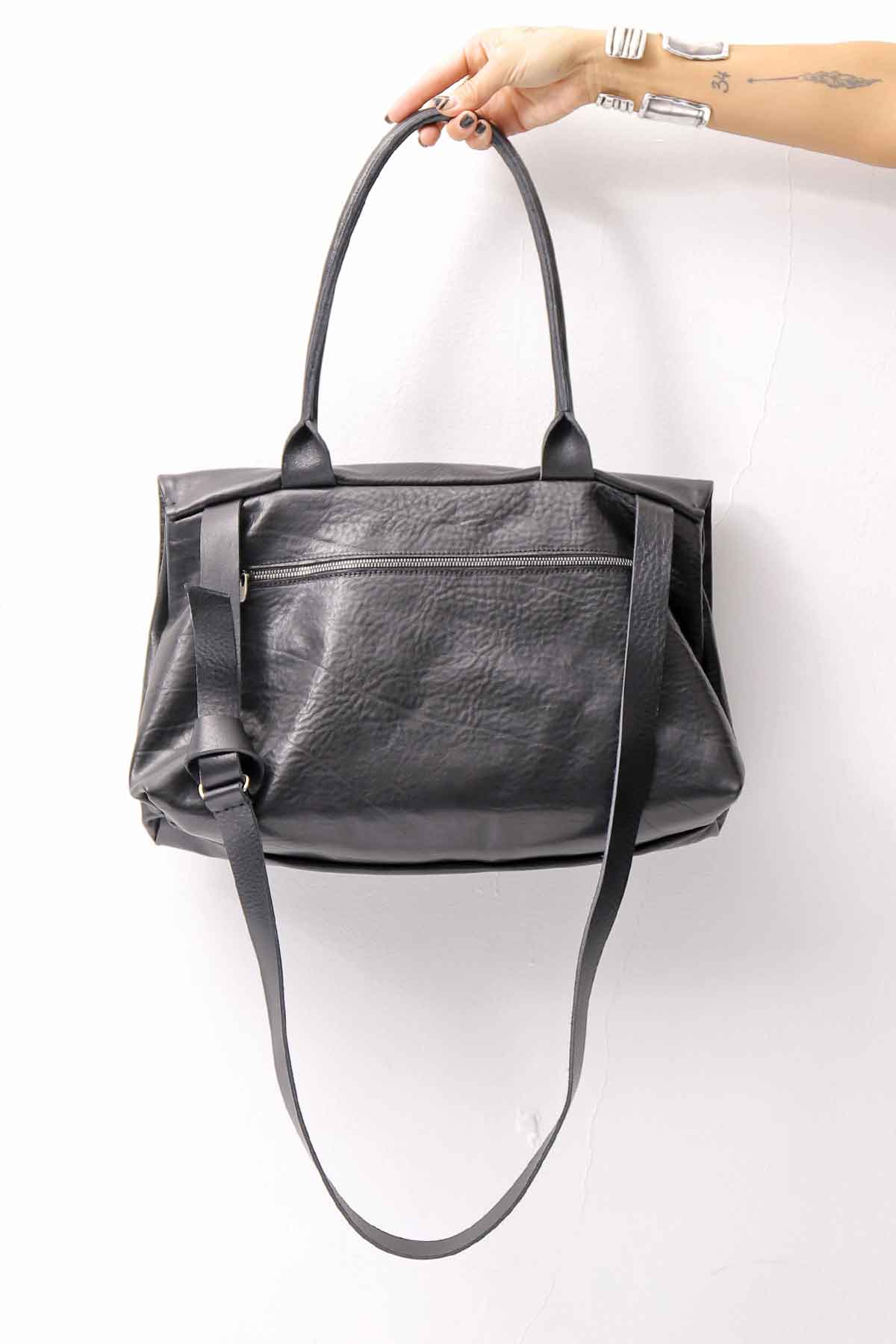 【DANIELE BASTA】 FLAP COVERED 2WAY SHOULDER BAG DBM007_BLACK