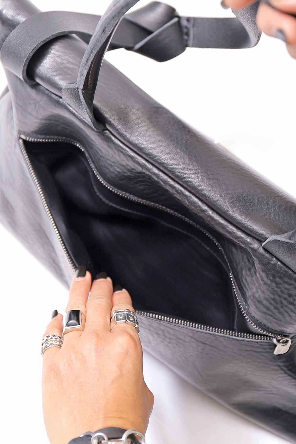 【DANIELE BASTA】 FLAP COVERED 2WAY SHOULDER BAG DBM007_BLACK