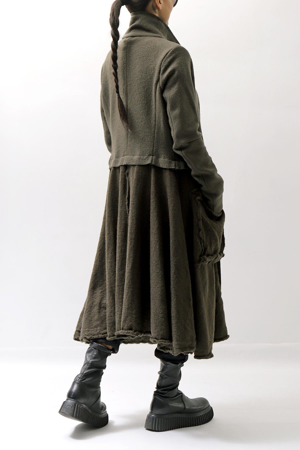 【RUNDHOLZ】 BOILED WOOL &amp; SOFT WOOL KNIT CARDIGAN COAT 388 1203_JUNGLE