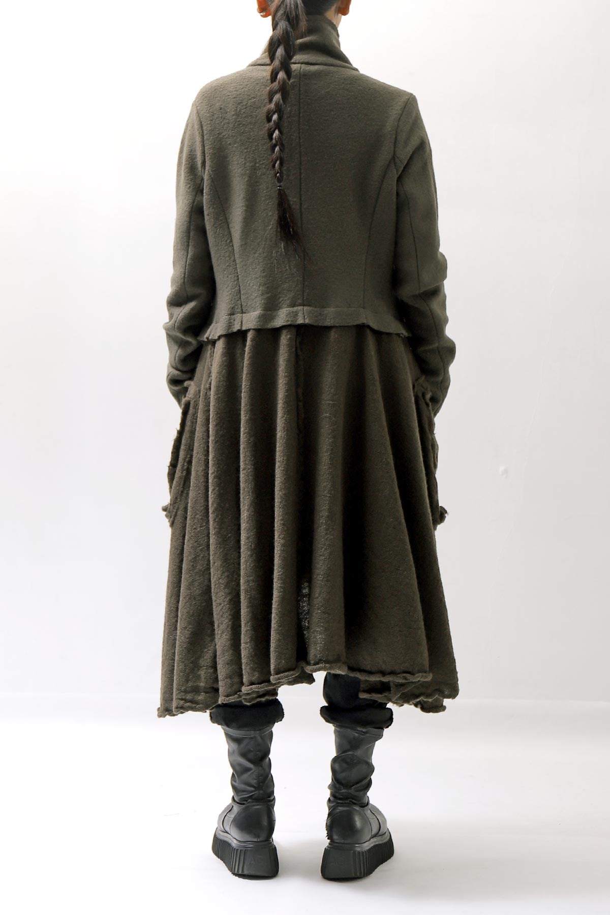 【RUNDHOLZ】 BOILED WOOL &amp; SOFT WOOL KNIT CARDIGAN COAT 388 1203_JUNGLE