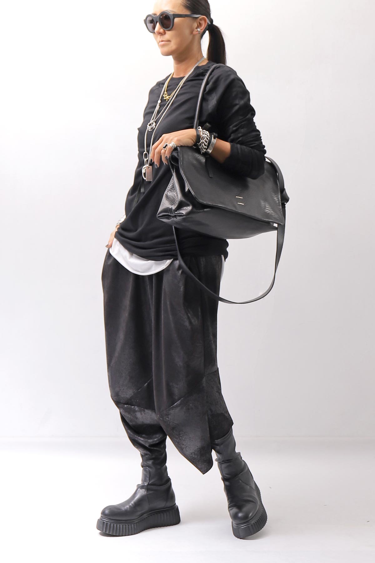 【DANIELE BASTA】 FLAP COVERED 2WAY SHOULDER BAG DBM007_BLACK