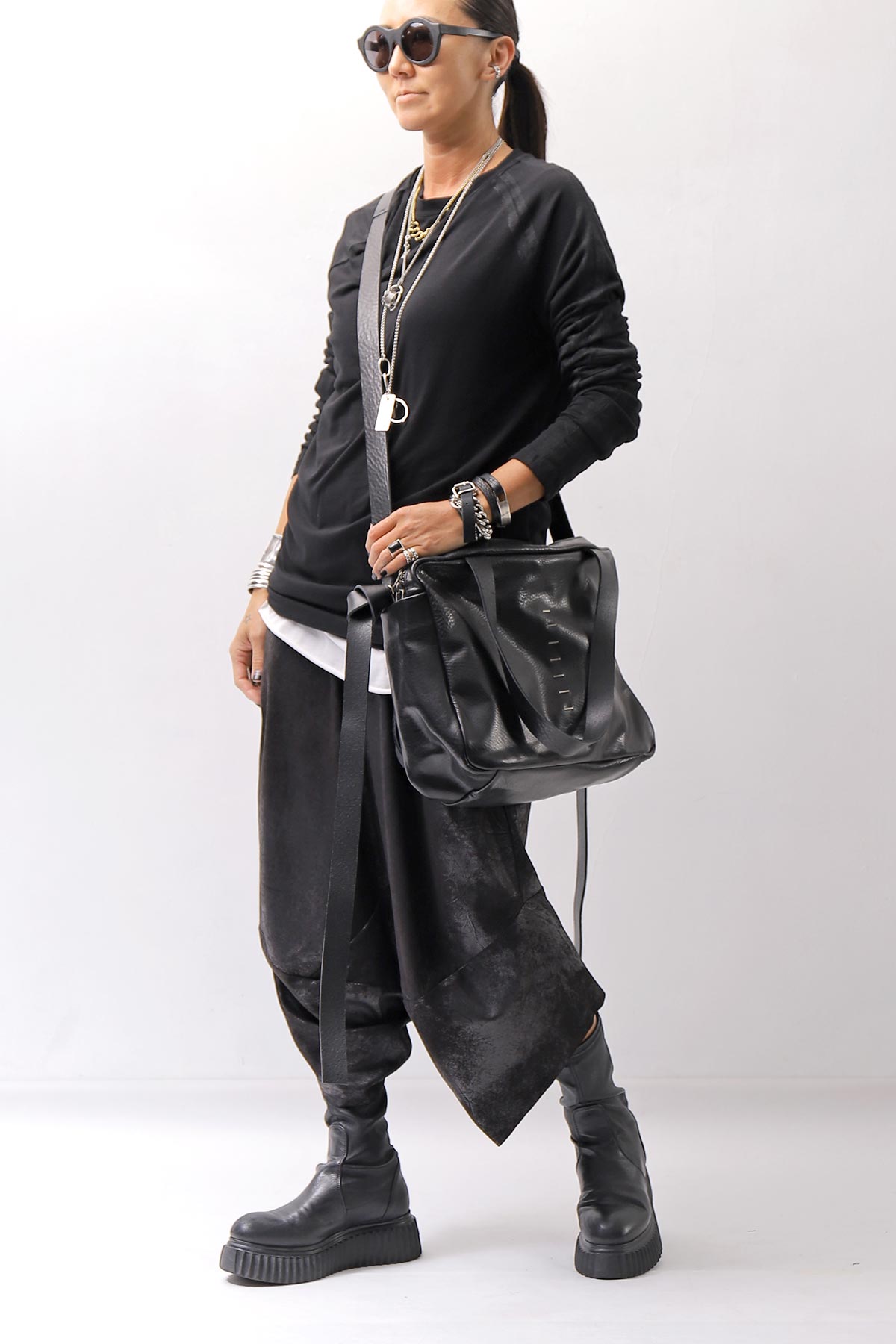 【DANIELE BASTA】2WAY SQUARE LARGE CAPACITY SHOULDER BAG DBM002_BLACK