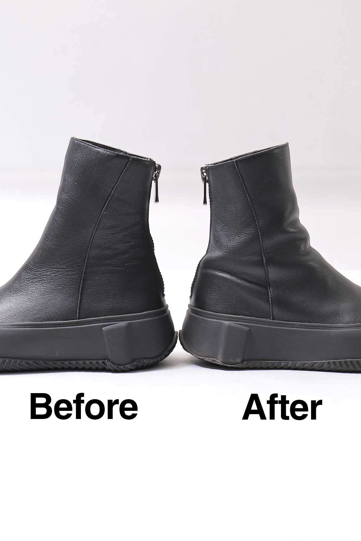 【Alès Dacchia】 BACK ZIP FRONT DRAPE LEATHER SNEAKER_BLACK