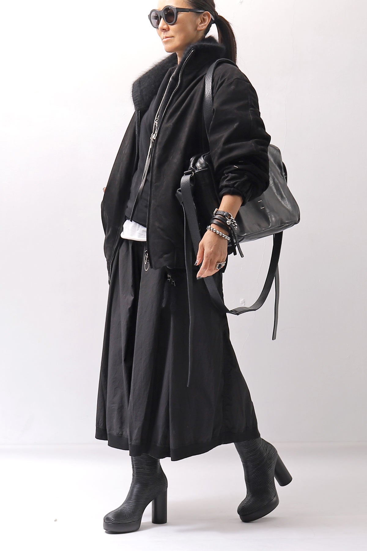 【VIC MATIE】 RIBBED NAPPA LEATHER HEEL BOOTS 5206D