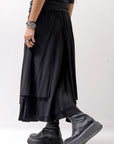 【studio b3】 WRAP LAYERED SKIRT OGB1736_BLACK