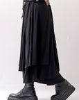 【studio b3】 WRAP LAYERED SKIRT OGB1736_BLACK