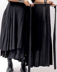 【studio b3】 WRAP LAYERED SKIRT OGB1736_BLACK