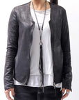 【Primordial is Primitive】 UNISEX STRETCH ECO LEATHER CARDIGAN JACKET 398HA