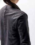 【Primordial is Primitive】 UNISEX STRETCH ECO LEATHER CARDIGAN JACKET 398HA