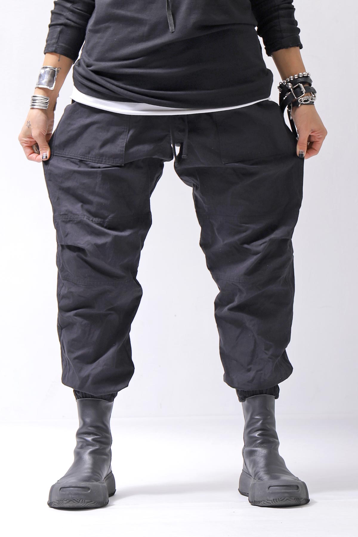 【bajra】 UNISEX COTTON EASY PANTS 159QP01_BLACK