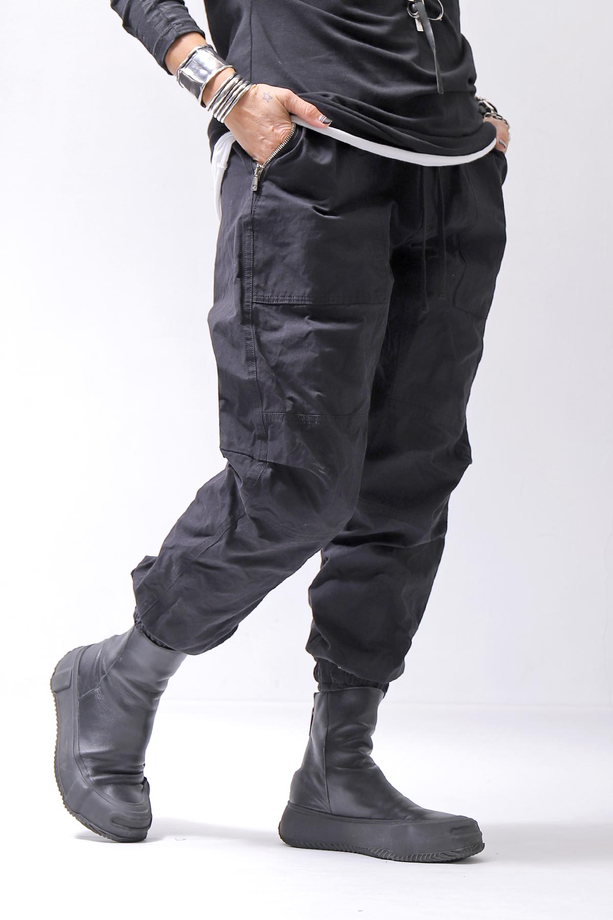 【bajra】 UNISEX COTTON EASY PANTS 159QP01_BLACK