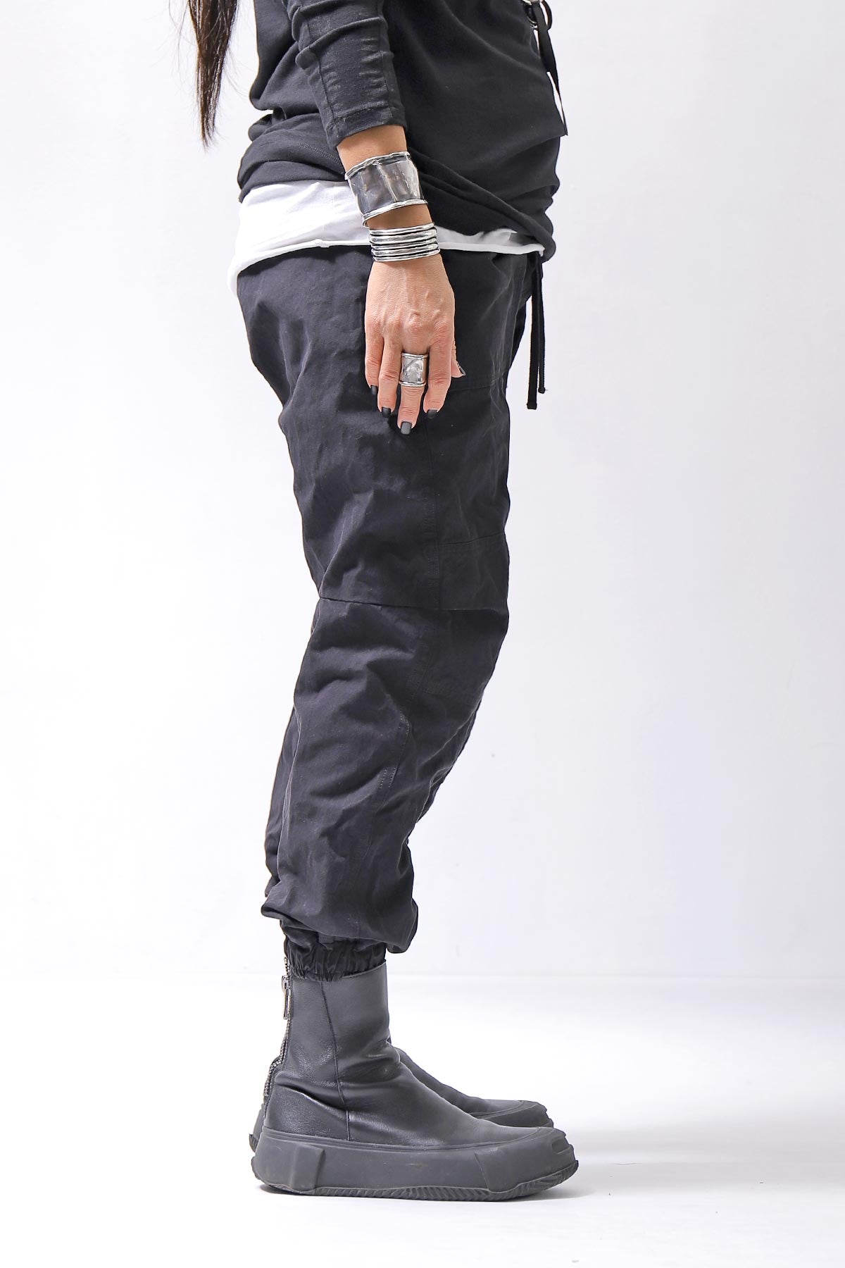 【bajra】 UNISEX COTTON EASY PANTS 159QP01_BLACK