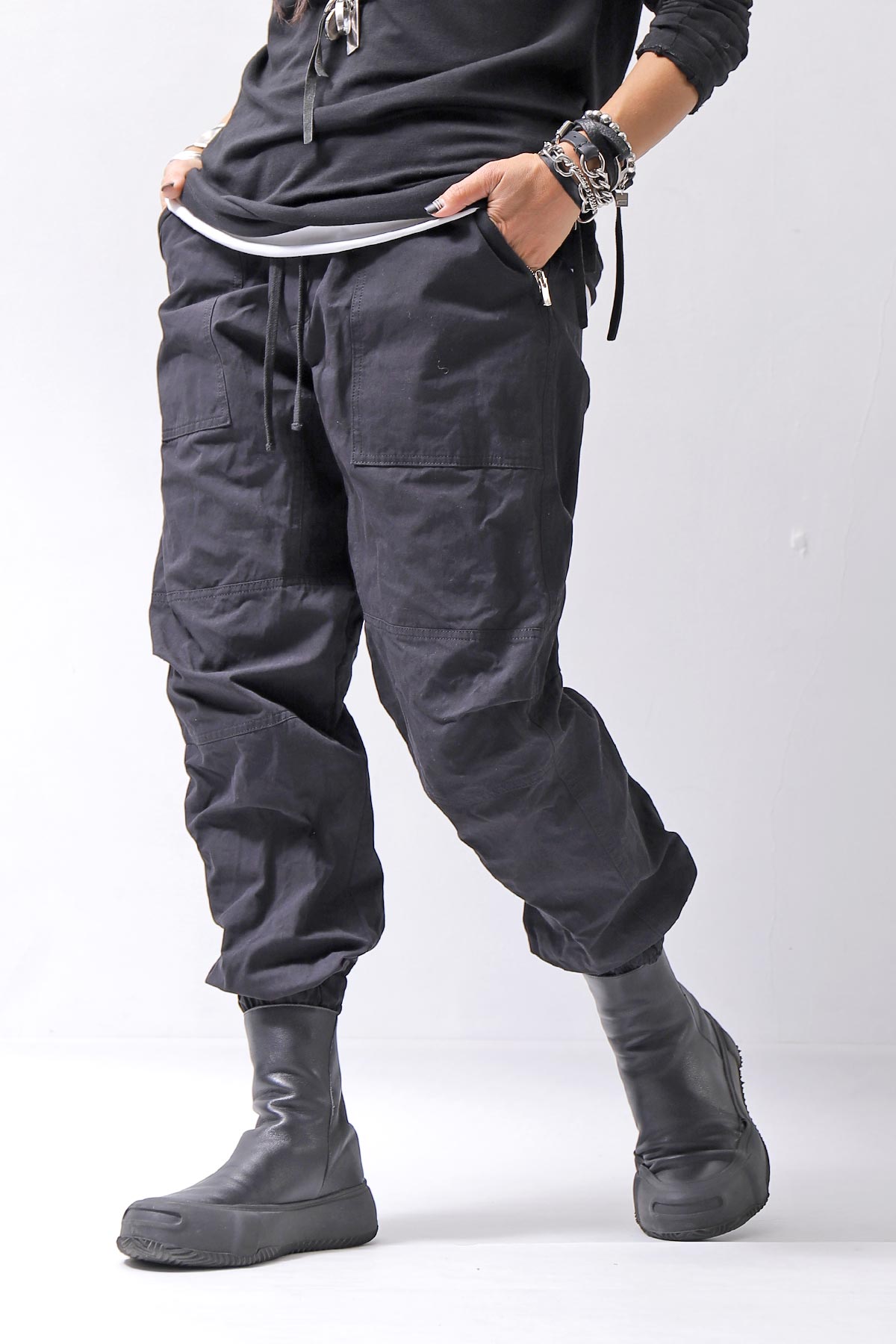 【bajra】 UNISEX COTTON EASY PANTS 159QP01_BLACK