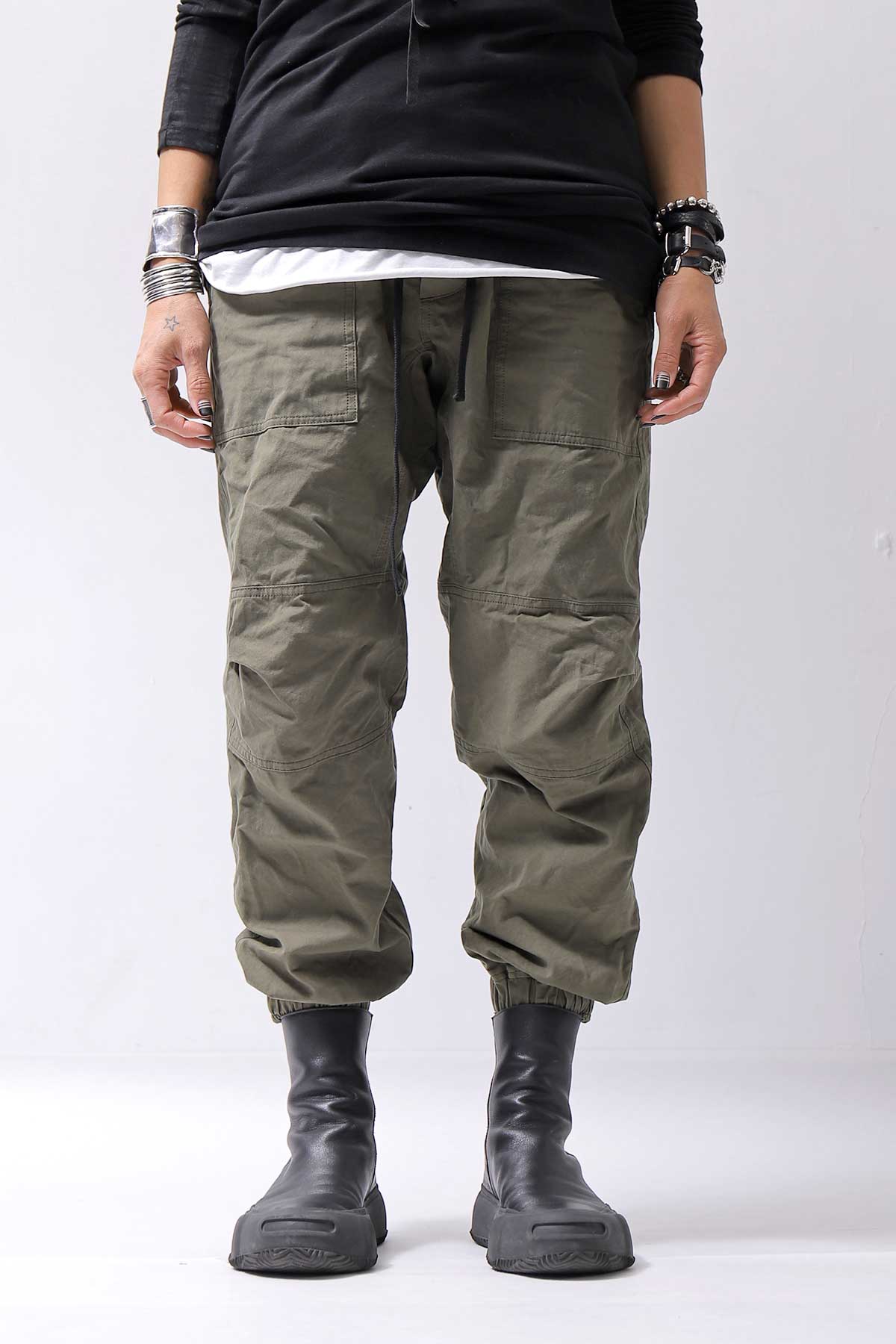 【bajra】 UNISEX COTTON EASY PANTS 159QP01_MILITARY
