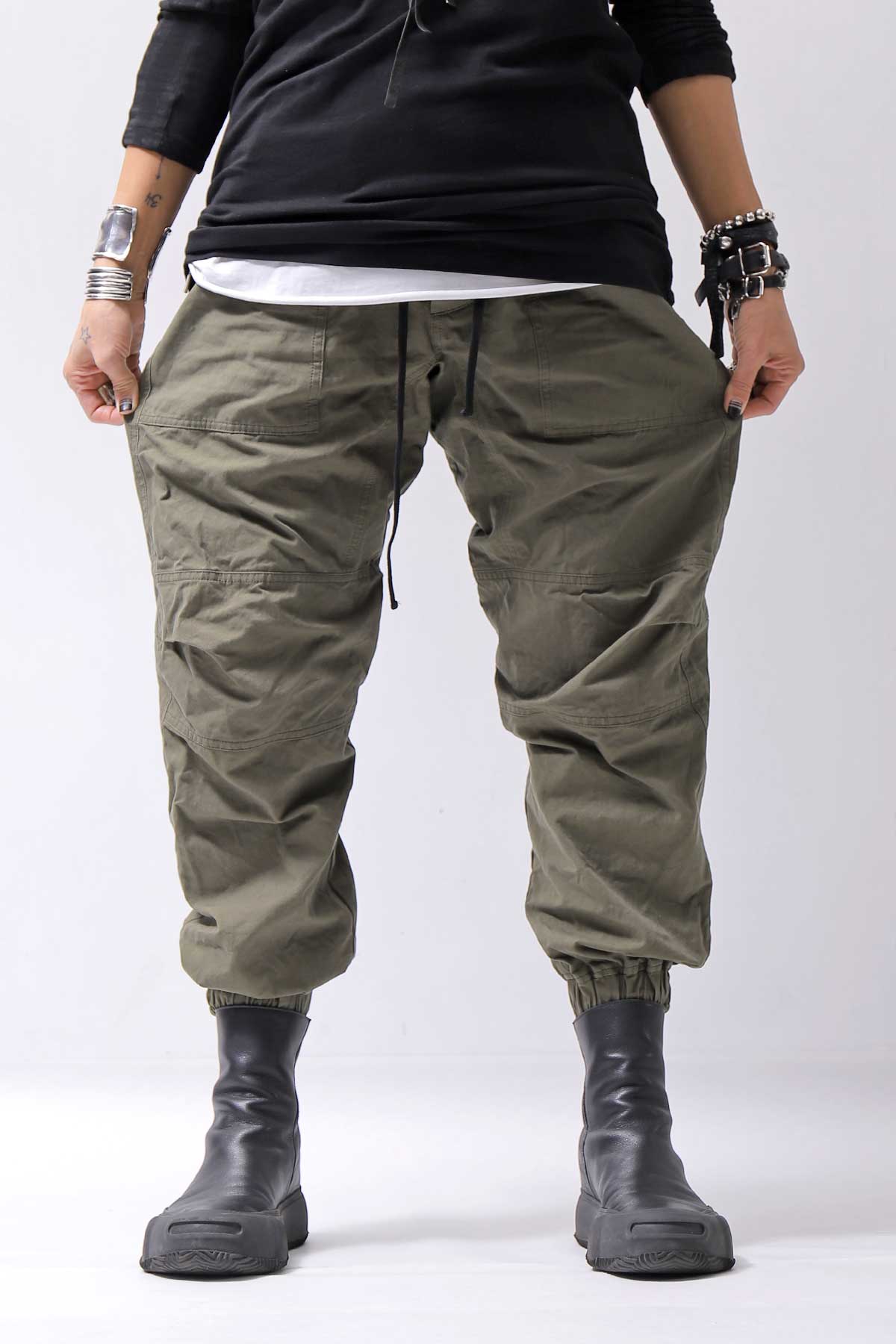 【bajra】 UNISEX COTTON EASY PANTS 159QP01_MILITARY