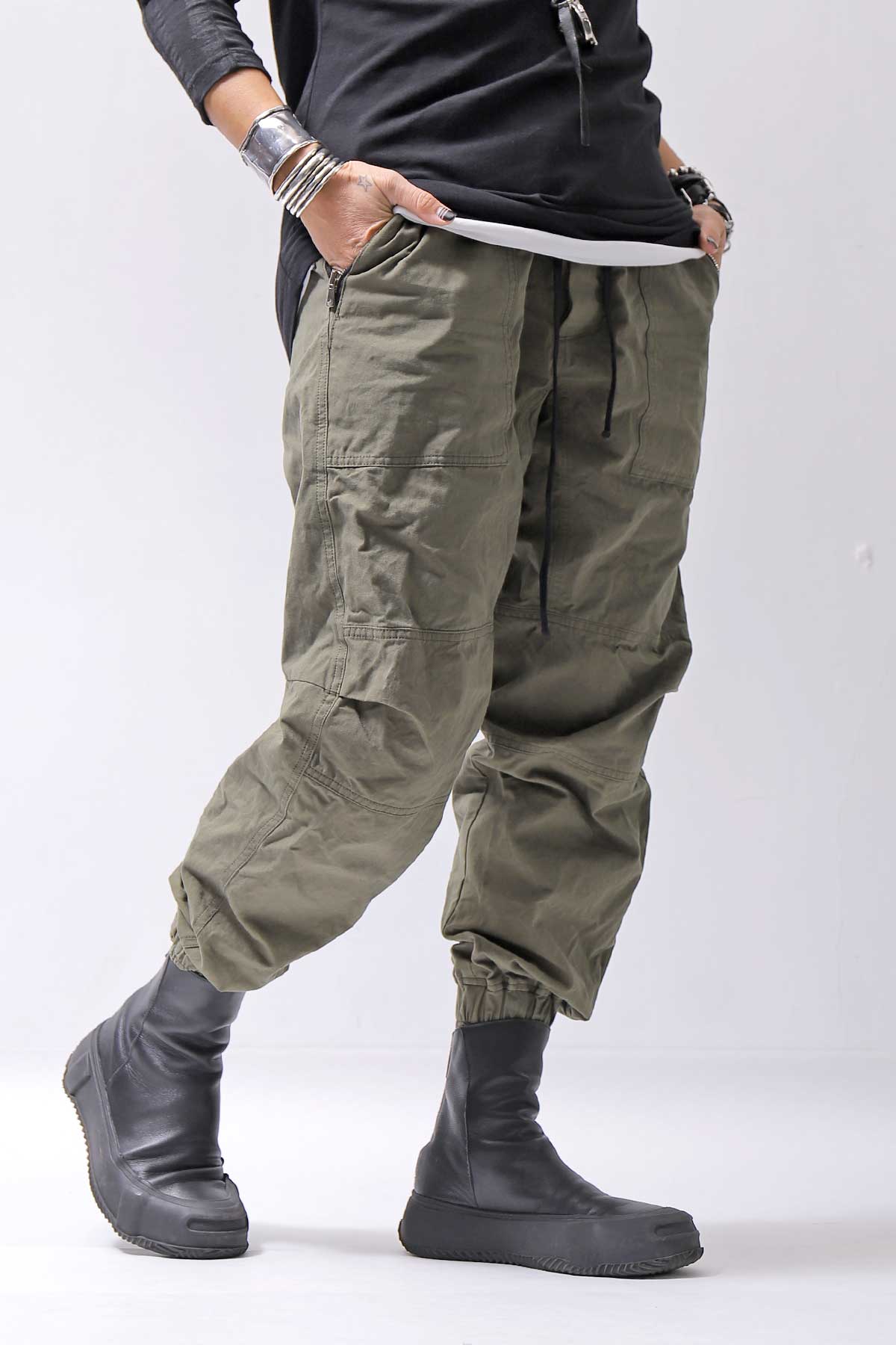 【bajra】 UNISEX COTTON EASY PANTS 159QP01_MILITARY