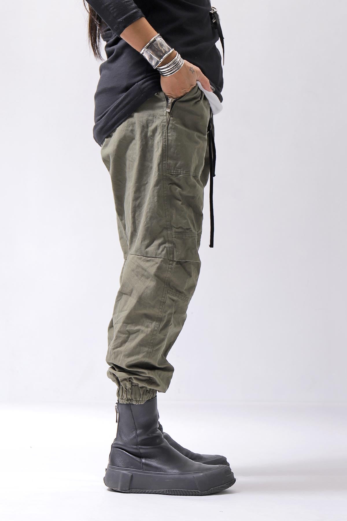 【bajra】 UNISEX COTTON EASY PANTS 159QP01_MILITARY